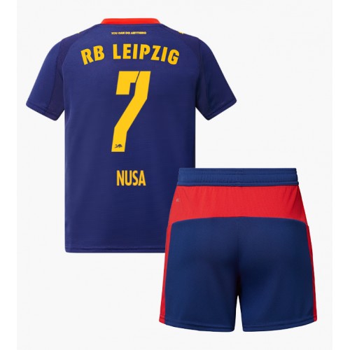 RB Leipzig Antonio Nusa #7 Replica Away Stadium Kit for Kids 2025-26 Short Sleeve (+ pants)